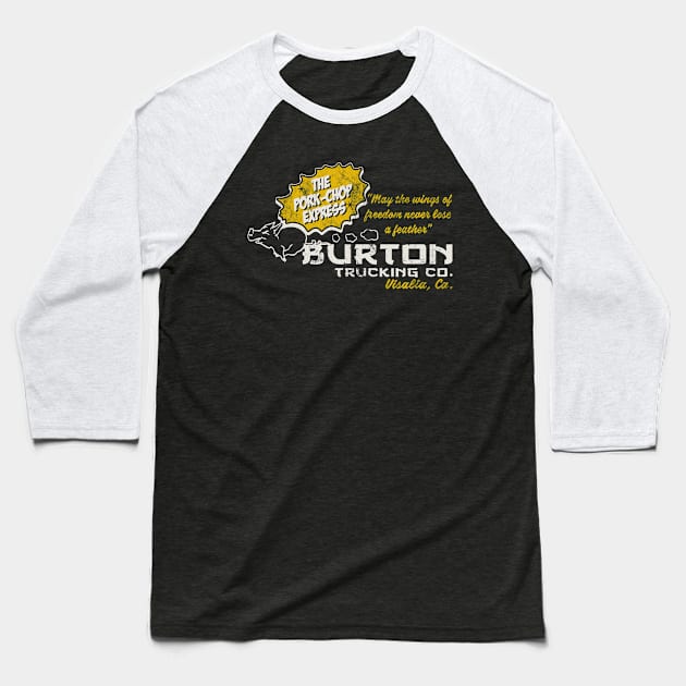 Burton Trucking Pork Chop Express Baseball T-Shirt by Alema Art